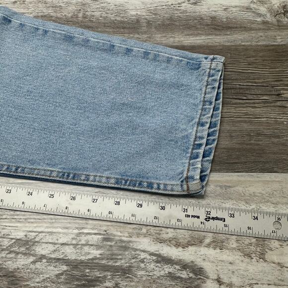 Vintage 90s Levis 550 Light Wash Blue Mens 38x32 Relaxed Taper Jeans Red Tab USA - Picture 8 of 12